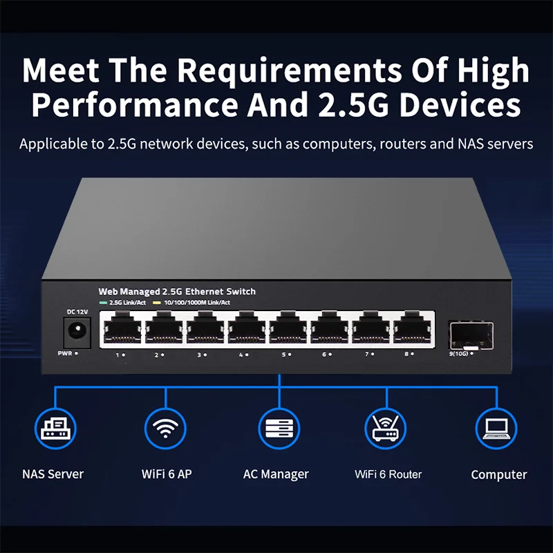 ONTi Commutateur géré 2.5GbE 8 - Sfp+ 10G Managed Switch 8 Port avis et prix