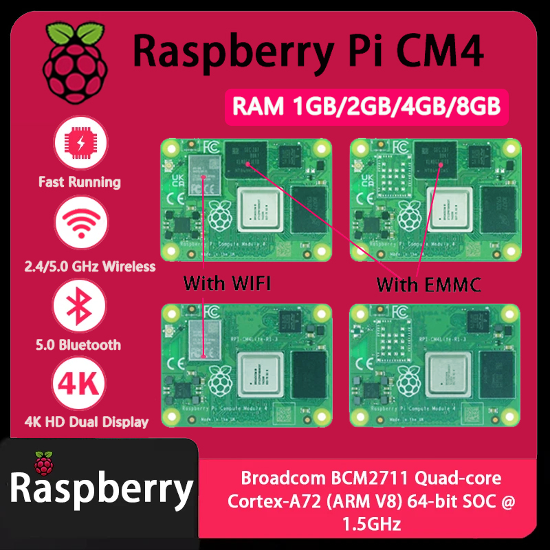 Raspberry Pi CM4 1GB/2GB/4GB/8 - Raspberry Pi Cm4 8Gb Ram 32Gb Emmc Wifi avis et prix