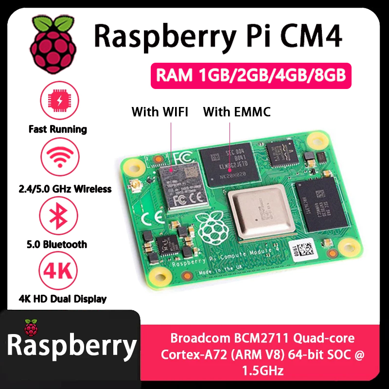 Raspberry Pi CM4 1GB/2GB/4GB/8 - Raspberry Pi Cm4 8Gb Ram 32Gb Emmc Wifi avis et prix